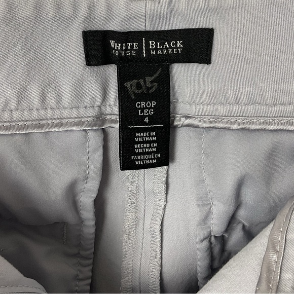 Pre-Owned White House Black Market Women’s Light Gray Crop Leg Pants, Size 4 - Picture 6 of 10